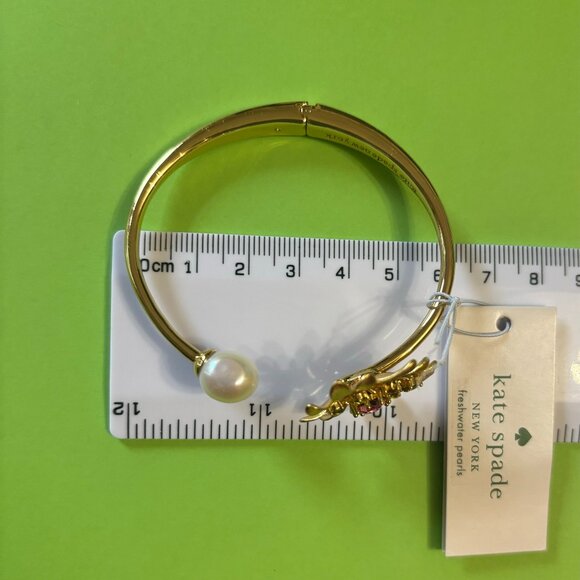 Kate Spade "Rooftop Garden" Open Hinged Bangle - Fresh Pearl - Picture 7 of 7